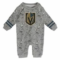 Outerstuff Infant Heathered Gray Vegas Golden Knights Gifted Player Long Sleeve Romper