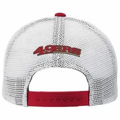Outerstuff Youth Scarlet/White San Francisco 49ers On Trend Precurved A-Frame Trucker Snapback Hat -Outerstuff shop unnamed file 5909