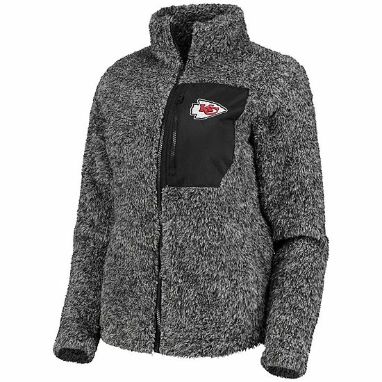 Outerstuff Juniors Black Kansas City Chiefs Intercepting Teddy Full-Zip Jacket 4 Outerstuff Juniors Black Kansas City Chiefs Intercepting Teddy Full-Zip Jacket - Image 2