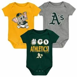 Outerstuff Infant Green/Gold/Gray Oakland Athletics Born To Win 3-Pack Bodysuit Set
