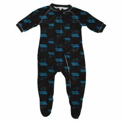 Outerstuff Infant Black Carolina Panthers Piped Raglan Full Zip Sleeper