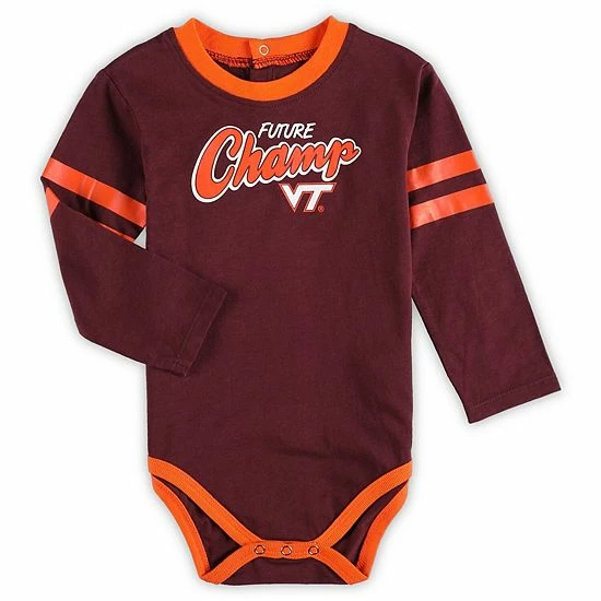 Outerstuff Infant Maroon/Orange Virginia Tech Hokies Little Kicker Long Sleeve Bodysuit And Sweatpants Set 5 Outerstuff Infant Maroon/Orange Virginia Tech Hokies Little Kicker Long Sleeve Bodysuit And Sweatpants Set - Image 3