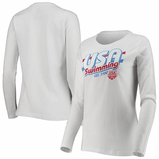Outerstuff Women's White Team USA Swimming Streamline Long Sleeve T-Shirt 4 Outerstuff Women's White Team USA Swimming Streamline Long Sleeve T-Shirt - Image 2