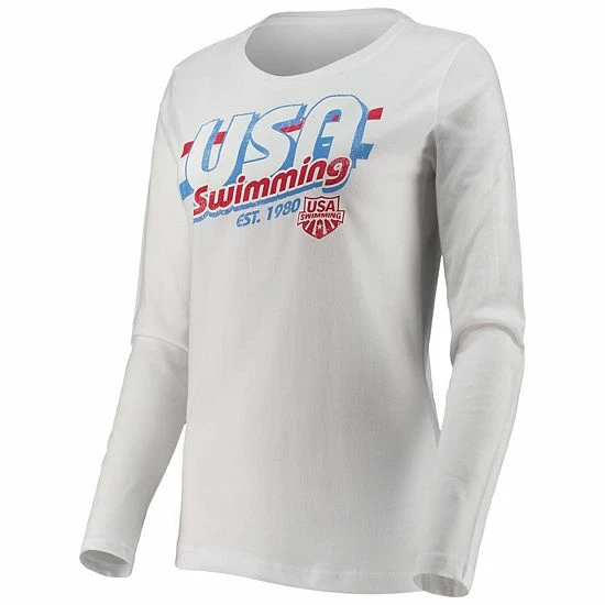 Outerstuff Women's White Team USA Swimming Streamline Long Sleeve T-Shirt 5 Outerstuff Women's White Team USA Swimming Streamline Long Sleeve T-Shirt - Image 3