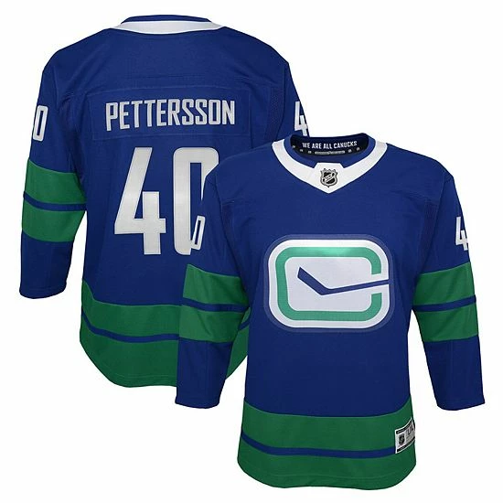 Outerstuff Youth Elias Pettersson Royal Vancouver Canucks 2019/20 Alternate Premier Player Jersey 3 Outerstuff Youth Elias Pettersson Royal Vancouver Canucks 2019/20 Alternate Premier Player Jersey