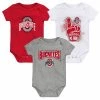 Outerstuff Infant Scarlet/White/Heather Gray Ohio State Buckeyes Game On Three-Pack Bodysuit Set -Outerstuff shop unnamed file 608
