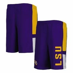 Alternative view of Outerstuff Youth Purple LSU Tigers Lateral Mesh Performance Shorts