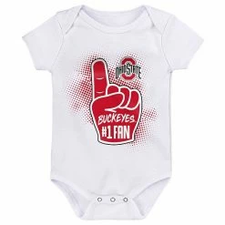 Outerstuff Infant Scarlet/White/Heather Gray Ohio State Buckeyes Game On Three-Pack Bodysuit Set -Outerstuff shop unnamed file 611