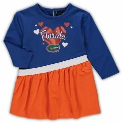 Outerstuff Girls Infant Royal Florida Gators Heart French Terry Dress