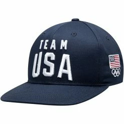Outerstuff Youth Navy Team USA Solid Flat Brim New Logo Adjustable Snapback Hat