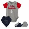 Outerstuff Newborn & Infant Heathered Gray St. Louis Cardinals Three-Piece Bodysuit Bib & Bootie Set -Outerstuff shop unnamed file 6158