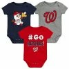 Outerstuff Infant Red/Navy/Gray Washington Nationals Born To Win 3-Pack Bodysuit Set