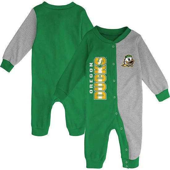 Outerstuff Infant Green/Gray Oregon Ducks Halftime Two-Tone Sleeper 3 Outerstuff Infant Green/Gray Oregon Ducks Halftime Two-Tone Sleeper