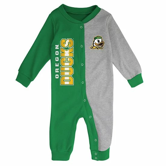 Outerstuff Infant Green/Gray Oregon Ducks Halftime Two-Tone Sleeper 5 Outerstuff Infant Green/Gray Oregon Ducks Halftime Two-Tone Sleeper - Image 3