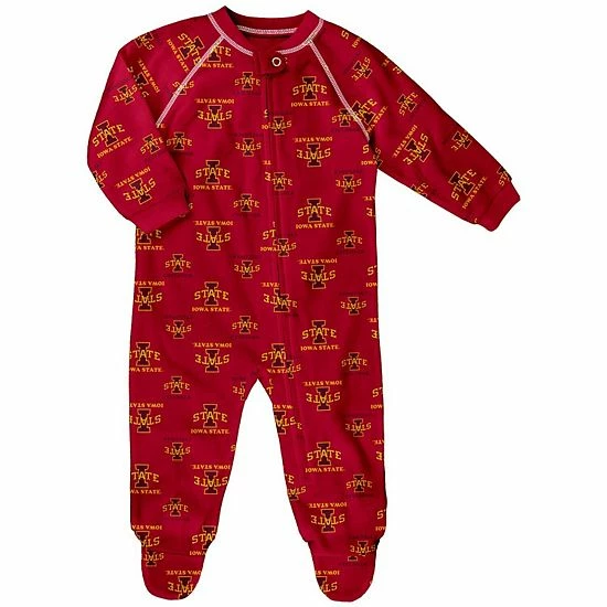Outerstuff Newborn & Infant Cardinal Iowa State Cyclones Allover Print Raglan Full-Zip Sleeper 3 Outerstuff Newborn & Infant Cardinal Iowa State Cyclones Allover Print Raglan Full-Zip Sleeper