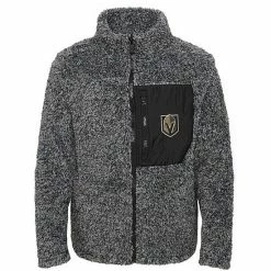 Outerstuff Girls Youth Black Vegas Golden Knights Fan Gear Sherpa Full-Zip Jacket