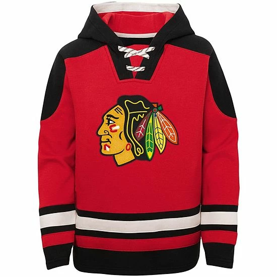 Outerstuff Youth Red Chicago Blackhawks Ageless Must-Have Lace-Up Pullover Hoodie 5 Outerstuff Youth Red Chicago Blackhawks Ageless Must-Have Lace-Up Pullover Hoodie - Image 3