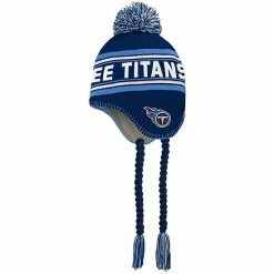 Outerstuff Youth Navy/Light Blue Tennessee Titans Jacquard Tassel Knit Hat With Pom