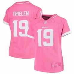 Outerstuff Girls Youth Adam Thielen Pink Minnesota Vikings Fashion Bubble Gum Jersey