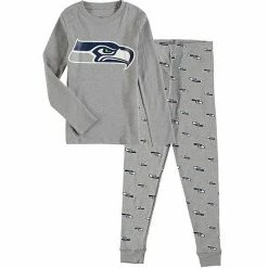 Outerstuff Preschool Heathered Gray Seattle Seahawks Long Sleeve T-Shirt & Pants Sleep Set