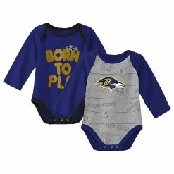 Outerstuff Newborn & Infant Purple/Heathered Gray Baltimore Ravens Born To Win Two-Pack Long Sleeve Bodysuit Set -Outerstuff shop unnamed file 6361