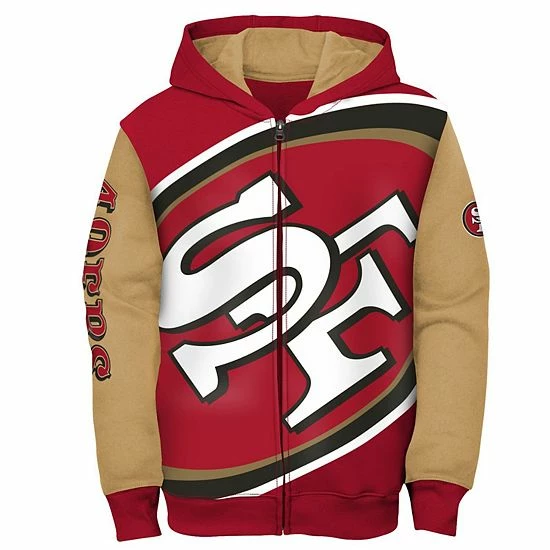 Outerstuff Youth Scarlet/Gold San Francisco 49ers Poster Board Full-Zip Hoodie 5 Outerstuff Youth Scarlet/Gold San Francisco 49ers Poster Board Full-Zip Hoodie - Image 3