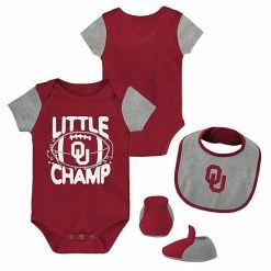 Outerstuff Newborn & Infant Crimson/Heather Gray Oklahoma Sooners Little Champ Bodysuit Bib & Booties Set 8 Outerstuff Newborn & Infant Crimson/Heather Gray Oklahoma Sooners Little Champ Bodysuit Bib & Booties Set -Outerstuff shop unnamed file 6445