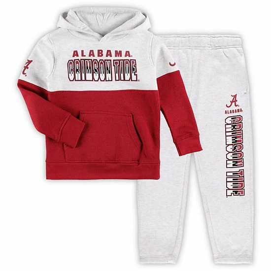 Outerstuff Infant Heather Gray/Crimson Alabama Crimson Tide Playmaker Pullover Hoodie & Pants Set 4 Outerstuff Infant Heather Gray/Crimson Alabama Crimson Tide Playmaker Pullover Hoodie & Pants Set - Image 2