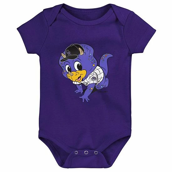 Outerstuff Newborn & Infant Black/Purple/Gray Colorado Rockies Born To Win 3-Pack Bodysuit Set 6 Outerstuff Newborn & Infant Black/Purple/Gray Colorado Rockies Born To Win 3-Pack Bodysuit Set - Image 4