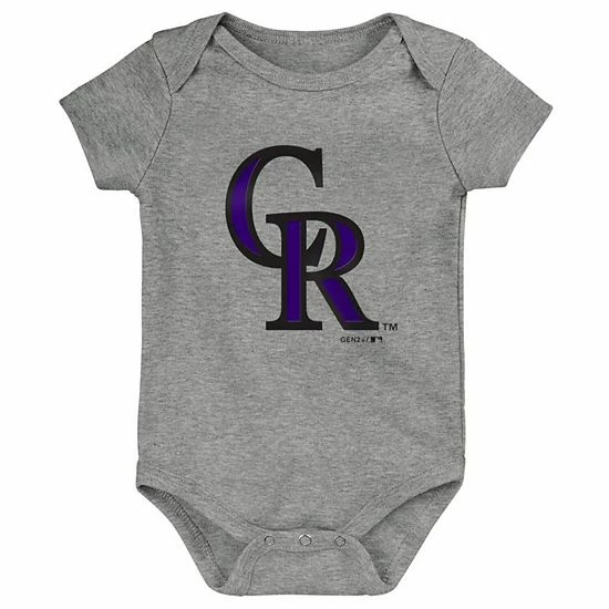 Outerstuff Newborn & Infant Black/Purple/Gray Colorado Rockies Born To Win 3-Pack Bodysuit Set 7 Outerstuff Newborn & Infant Black/Purple/Gray Colorado Rockies Born To Win 3-Pack Bodysuit Set - Image 5