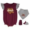 Outerstuff Girls Newborn & Infant Maroon/Heather Gray Minnesota Golden Gophers All The Love Bodysuit Bib & Booties Set -Outerstuff shop unnamed file 6476