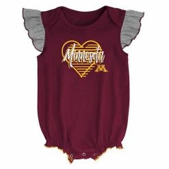Outerstuff Girls Newborn & Infant Maroon/Heather Gray Minnesota Golden Gophers All The Love Bodysuit Bib & Booties Set -Outerstuff shop unnamed file 6478