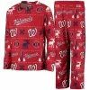 Outerstuff Youth Red Washington Nationals Allover Print Long Sleeve Top & Pants Sleep Set