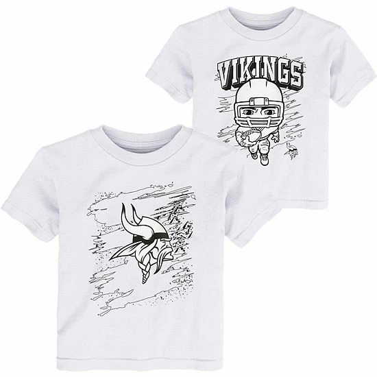 Outerstuff Toddler White Minnesota Vikings Coloring Activity Two-Pack T-Shirt Set 3 Outerstuff Toddler White Minnesota Vikings Coloring Activity Two-Pack T-Shirt Set