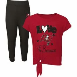 Outerstuff Toddler Red/Pewter Tampa Bay Buccaneers Forever Love T-Shirt & Leggings Set