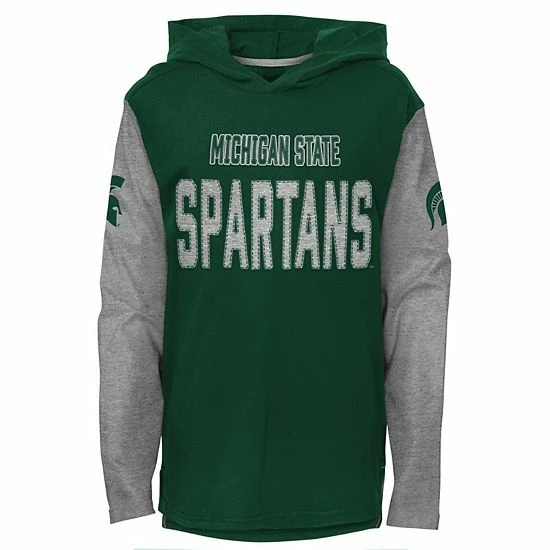 Outerstuff Youth Green Michigan State Spartans Heritage Hoodie Long Sleeve T-Shirt 3 Outerstuff Youth Green Michigan State Spartans Heritage Hoodie Long Sleeve T-Shirt