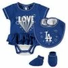 Outerstuff Girls Newborn & Infant Royal Los Angeles Dodgers Play Your Best Bodysuit, Bib & Booties Set -Outerstuff shop unnamed file 6550