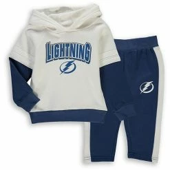 Outerstuff Toddler White/Blue Tampa Bay Lightning Miracle On Ice Raglan Pullover Hoodie & Pants Set