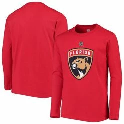 Outerstuff Youth Red Florida Panthers Primary Logo Long Sleeve T-Shirt
