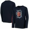 Outerstuff Youth Navy Detroit Tigers Platinum Logo Long Sleeve T-Shirt -Outerstuff shop unnamed file 667