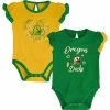 Outerstuff Girls Newborn & Infant Green/Yellow Oregon Ducks Too Much Love Two-Piece Bodysuit Set