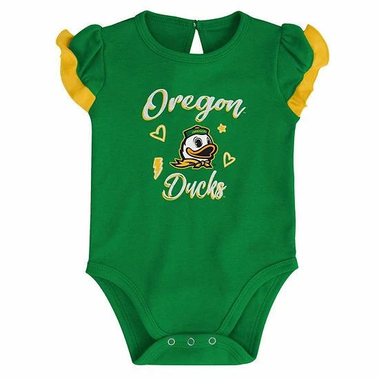 Outerstuff Girls Newborn & Infant Green/Yellow Oregon Ducks Too Much Love Two-Piece Bodysuit Set 5 Outerstuff Girls Newborn & Infant Green/Yellow Oregon Ducks Too Much Love Two-Piece Bodysuit Set - Image 3