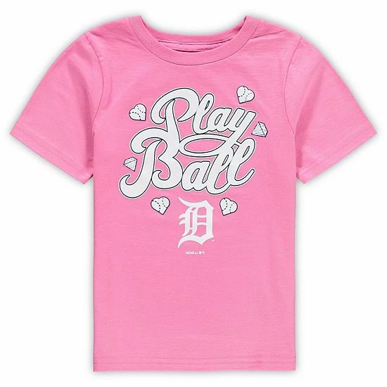Outerstuff Preschool Pink Detroit Tigers Ball Girl T-Shirt 3 Outerstuff Preschool Pink Detroit Tigers Ball Girl T-Shirt