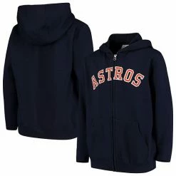 Outerstuff Youth Navy Houston Astros Team Color Wordmark Full-Zip Hoodie