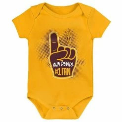 Outerstuff Infant Maroon/Gold/Heathered Gray Arizona State Sun Devils 3-Pack Game On Bodysuit Set -Outerstuff shop unnamed file 6713
