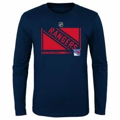 Outerstuff Youth Navy New York Rangers Authentic Pro Secondary Logo Long Sleeve T-Shirt