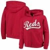 Outerstuff Youth Red Cincinnati Reds Team Color Wordmark Full-Zip Hoodie