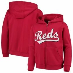 Outerstuff Youth Red Cincinnati Reds Team Color Wordmark Full-Zip Hoodie -Outerstuff shop unnamed file 6744