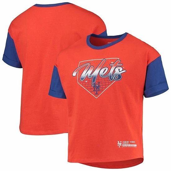 Outerstuff Girls Youth Orange New York Mets Bleachers T-Shirt 3 Outerstuff Girls Youth Orange New York Mets Bleachers T-Shirt