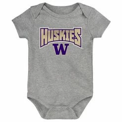 Outerstuff Infant Purple/Gold/Heathered Gray Washington Huskies 3-Pack Game On Bodysuit Set -Outerstuff shop unnamed file 6781